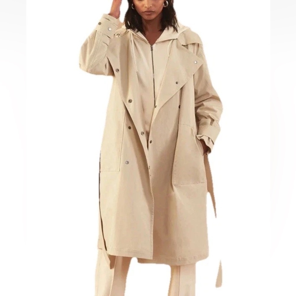Trench Coat By Aday Oversized Double Breasted Legacy Trench Ivory Women’s Xl
